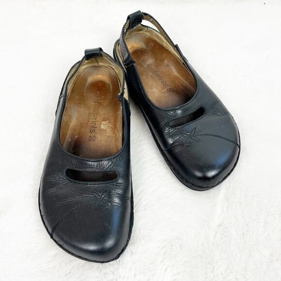 Birkenstock Footprints Slip On Mary Jane Style Black Leather Shoes 10 - Picture 1 of 14